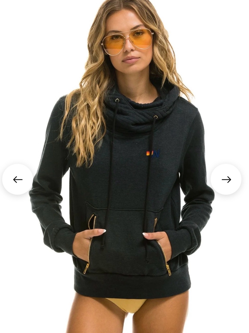 Aviator Nation Charcoal Ninja Pullover Hoodie - Size Medium (M)